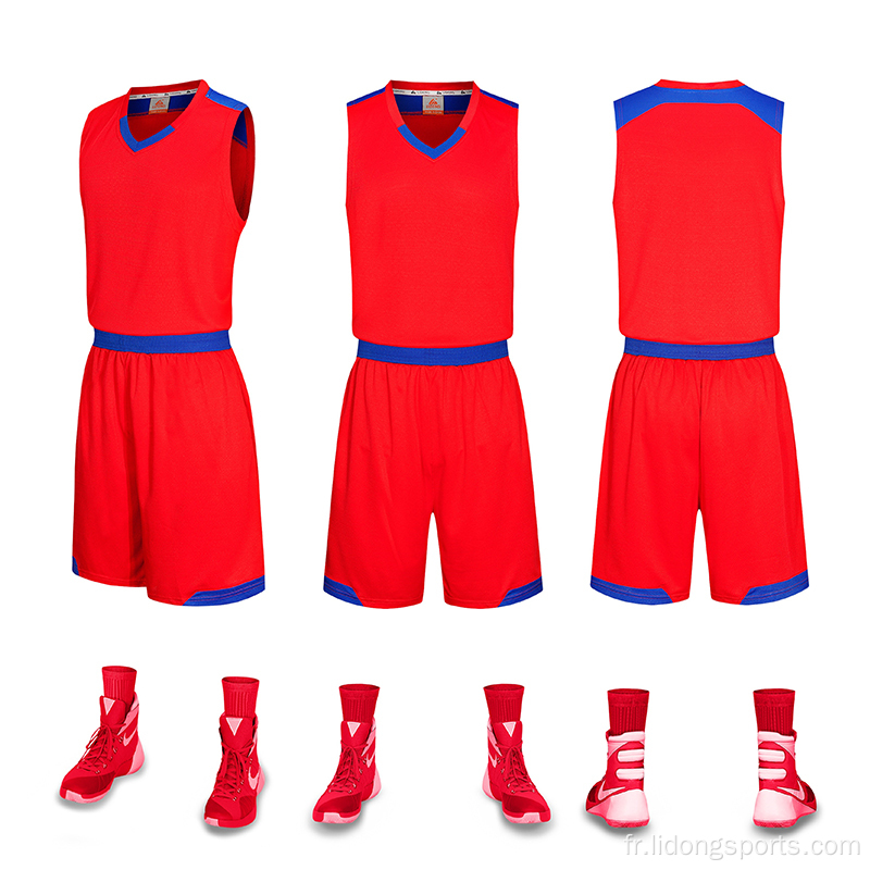 Polyester Sublimated Blank Basketball Uniforme en gros