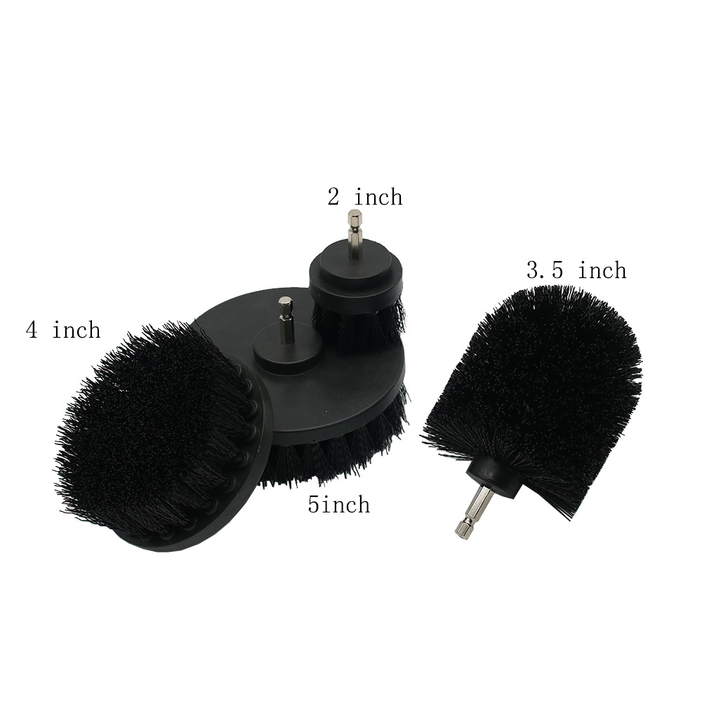 Hard nylon brushes for car washing drill brush attachments set