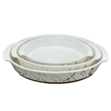 Wholesale Hot Selling Ceramic Baking Dish with Handle - Oval Baking Pans for Bakeware Sets