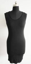 Ladies sleeveless black elegant tunic dress