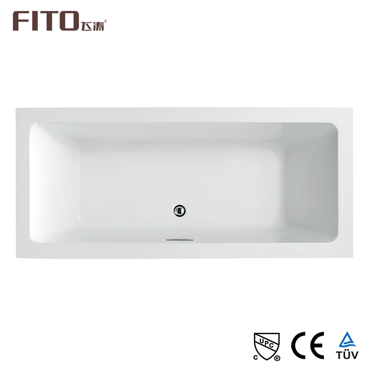 Cheap Rectangle Acrylic Indoor Freestanding Soaking Home Bathtub