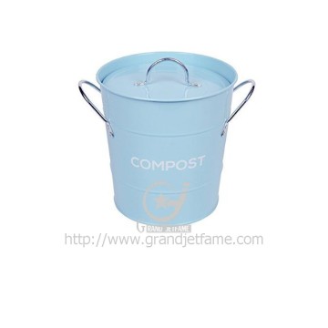 home galvanized metal kitchen compost bin
