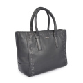 Leather Work Bag For Women Laptop Tote Black