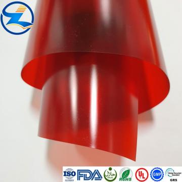 Hoja rígida roja oscura transparente de PVC