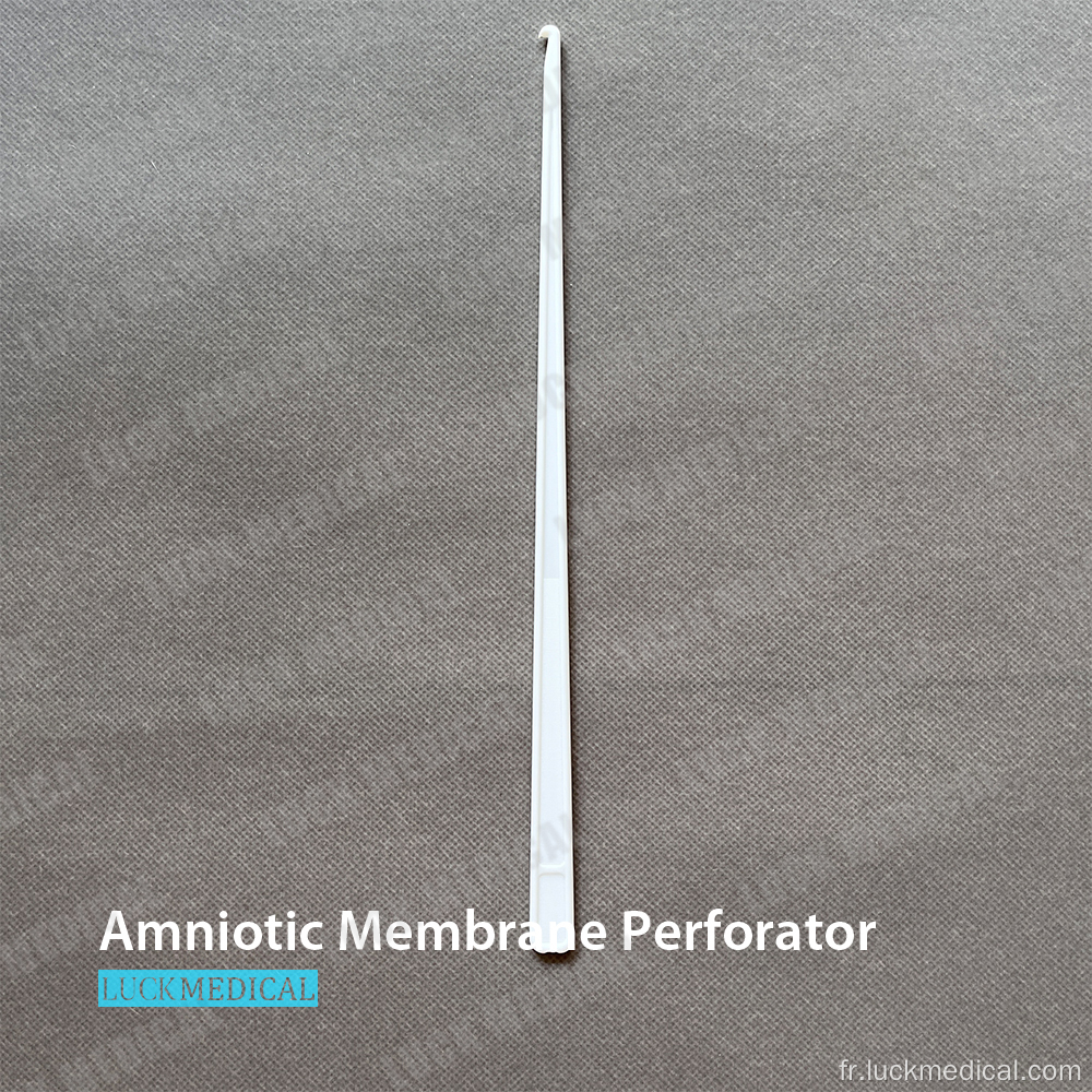 Outil de perforateur à membrane amniotique jetable