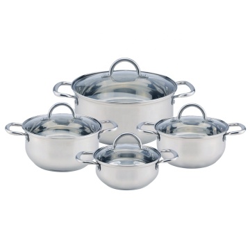 Stainless Steel Inox Cookware Casserole Set - 8 Pieces