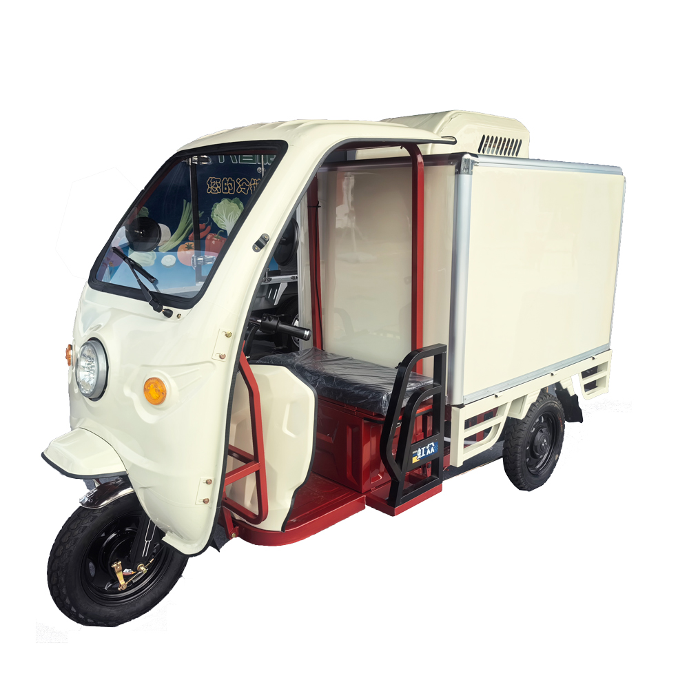 دراجة ثلاثية العجلات كهربائية مبردة مخصصة تعمل بالطاقة الكهروضوئية لإصلاح نقص الطاقة في سلسلة التبريد الريفية