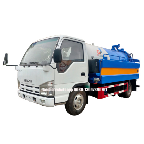 ISUZU ELF 5000L Septic Tank Truck With High Pressure Washing Function