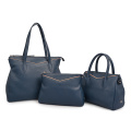 Work Handbag Cowhide Leather Two way Bag Blue