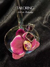 Octagonal Burgundy Red Crystal Cufflinks