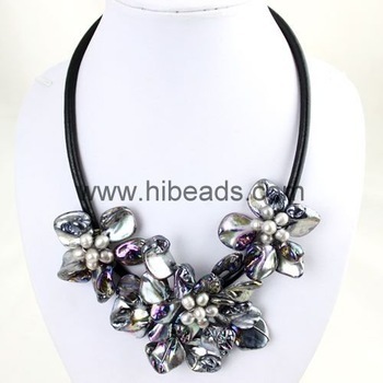 flower shape shell necklace/shell jewelry NDN0011