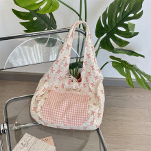 Fashionable Pink Bow Tie Reversible Canvas Tote Bag