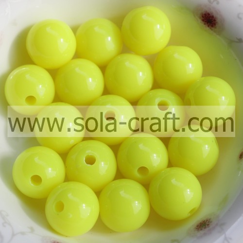 Yellow Color Sparking Acrylic Tiny Round Beads DIY Jewelry Finding Charms 6MM