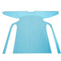 ผ้ากันเปื้อน CPE สีน้ำเงินสำหรับผู้ใหญ่ที่ใช้แล้วทิ้ง