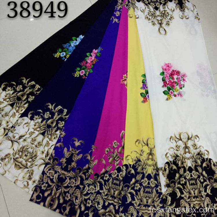 Tissu de robe en mousseline de soie perlé imprimé 100% polyester personnalisé