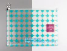 Promotional stationery set PVC bag pencil set, zipper office stationery pouch with rope slider, Office stationery waterproof doc