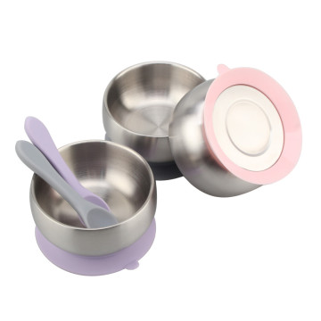 Stainless Steel Suction Baby Bowl & Lid