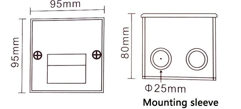 3W Square Recessed LED Wall Stair Light, LED Step Lighting