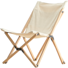 Wooden Beach Chair with Canvas Sling and Outdoor Deck Fringe