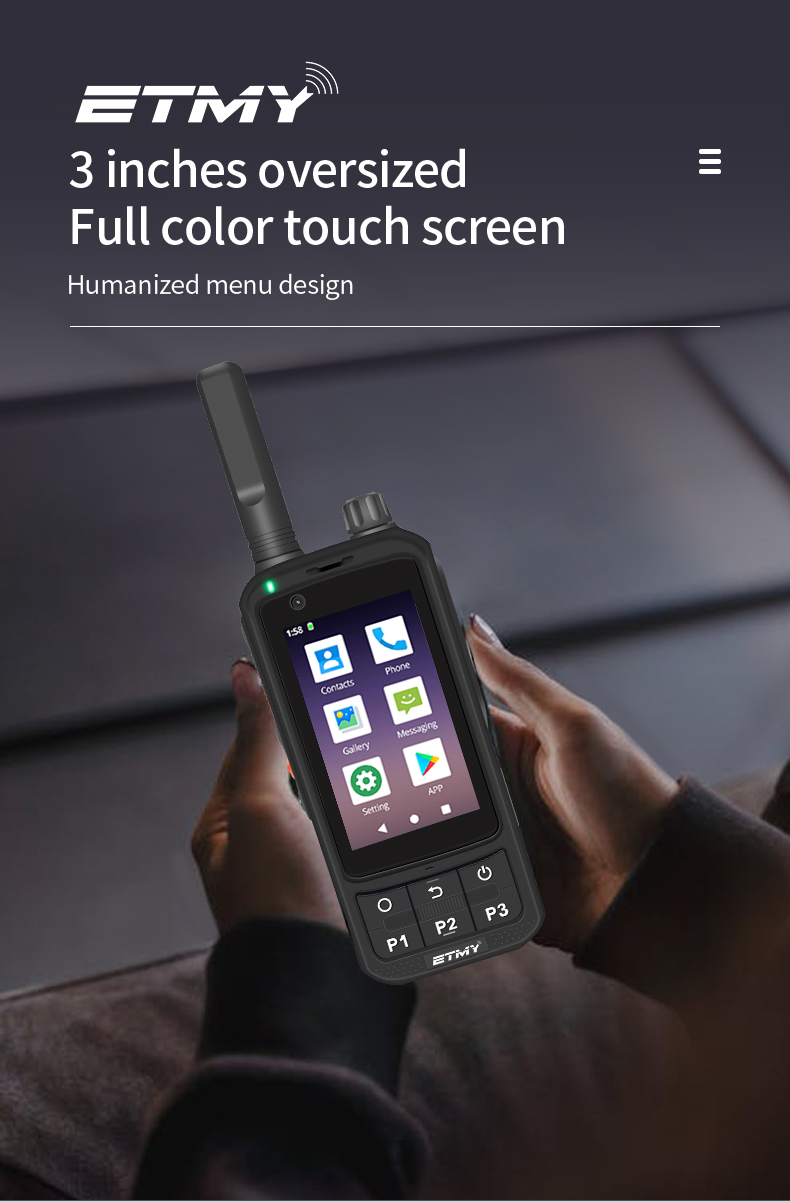 ET-A89 Professional Poc Radio 4G/3G/2G Two Way Radio Sim-Card Android Walkie Talkie  Long Range 100Km Transceiver