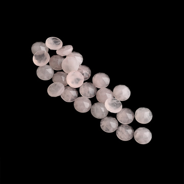 Natural Rose Quartz Round Flat bottom facet Cut