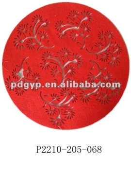 Red nonwovens heat resistant tableware mat,placemat