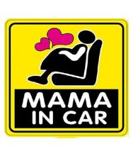Custom Mama in car Magnet Sticker