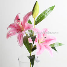 SJ1012015 Plastic silk lily flowers wedding decoration flower