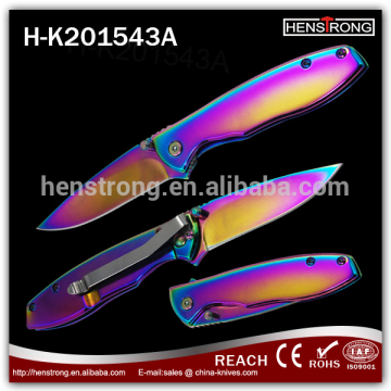 Folding Knife Titanium Coating Stainless Steel Blade Knife