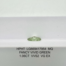 HPHT Green Lab Diamond Marquise Cut 1.06ct VVS2
