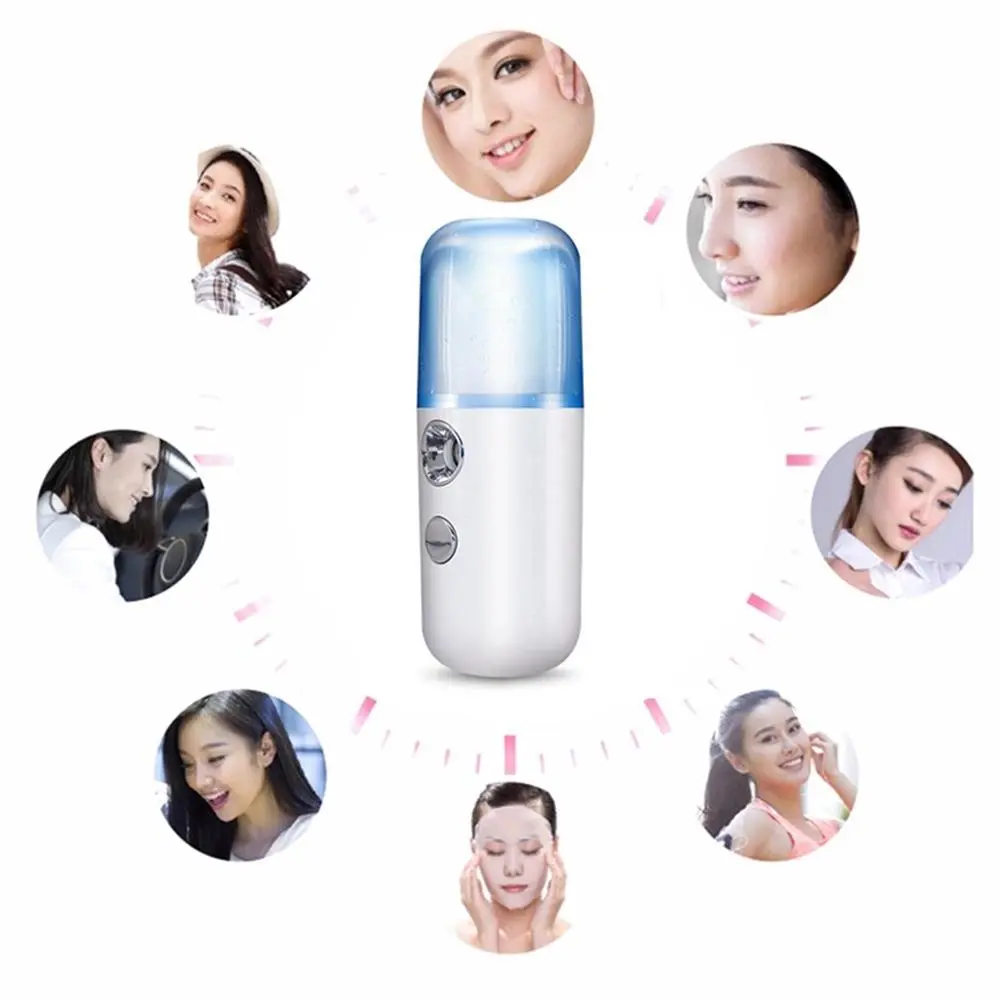 USB Rechargeable Sprayer Facial Steam Machine Mini Portable Water Replenishment with 30ml Capacity