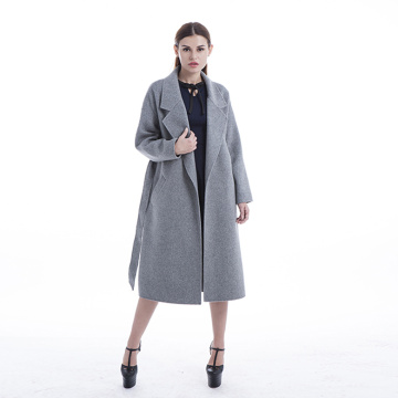 Cappotto lungo in puro cashmere grigio 100%