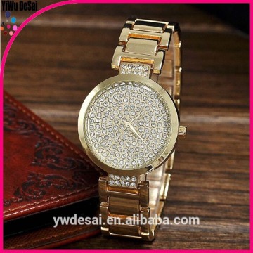 22k gold watch Ms diamond alloy high-grade quartz watch