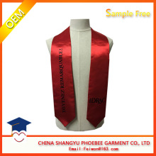 Wholesale Red Satin Imprinted Graduation Stoles