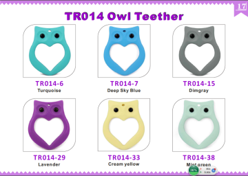 2016 New Item Silicone Owl Teether OEM Owl teether for baby teething