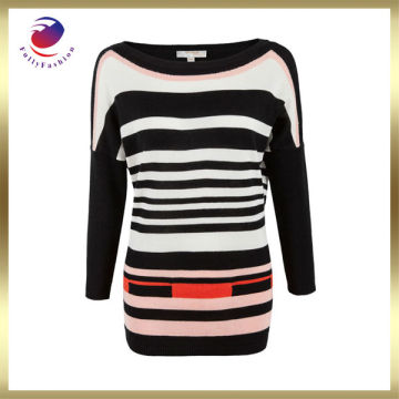 colourful strips woolen knitting shirt