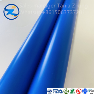 Rollo de película de PVC personalizable de color azul