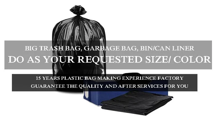 Commercial Large Recycled Black Plastic Bin Roll Garbage Bag