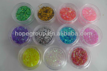 hexagon nail arts decoration nail glitter/nail powder glitter/powder puff glitter