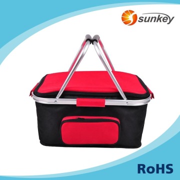 Fashion polyester shopping basket with handles