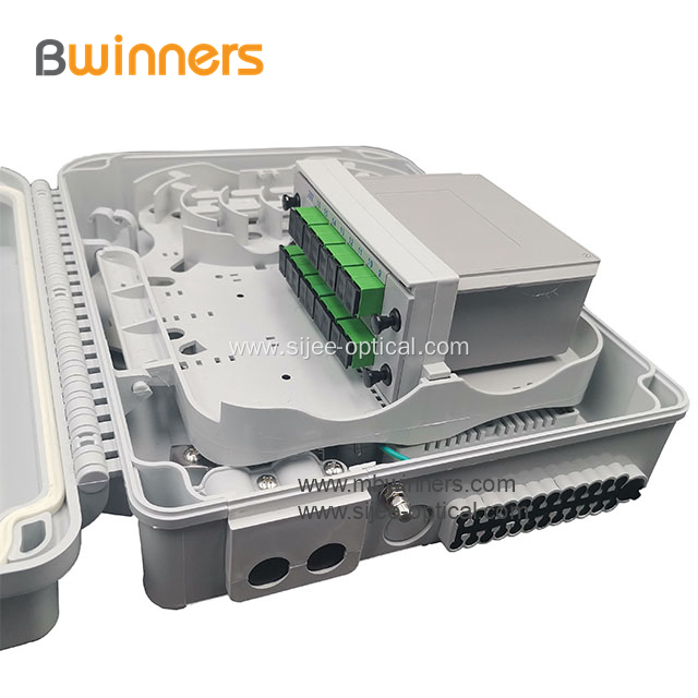 Indoor Outdoor Plc Ip65 Waterproof 16 Fibers Ftth Plastic Fiber Optic Terminal Distribution Box