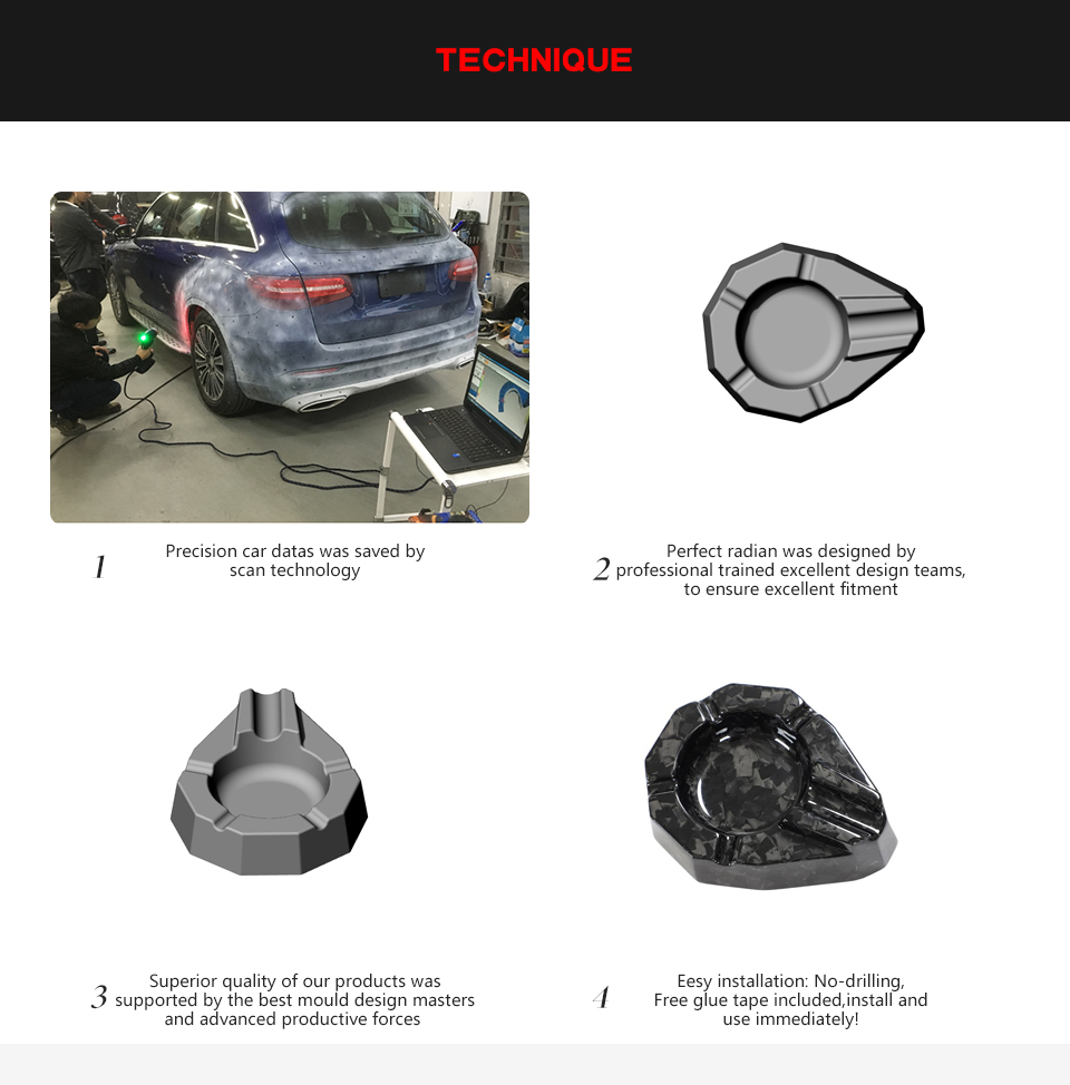 Forged Carbon Composite Luxury Gift Accessories Custom Carbon Cigar Ashtray for Gentleman 2022