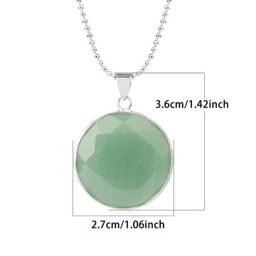 Natural Stone Pendants Faceted Round Cut Gem Stone Charms men's and women's universal Pendant Accessories for Jewelry Making