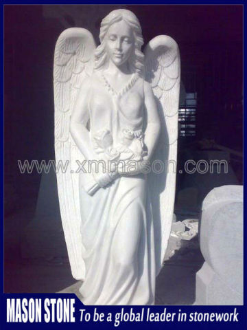 White marble large angel sculptures