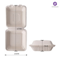 6 Inch biodegradable togo food container disposable take away lunch packing bagasse pulp hinge hamburger box