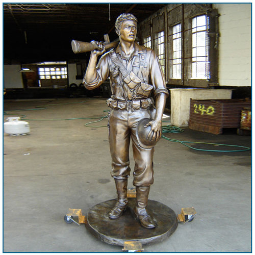 Western Life Size Casting Brons Soldat Statue