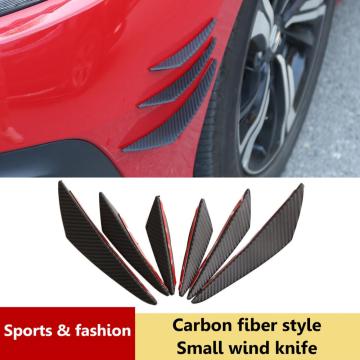 6PCS Carbon Fiber Front Bumper Spoiler