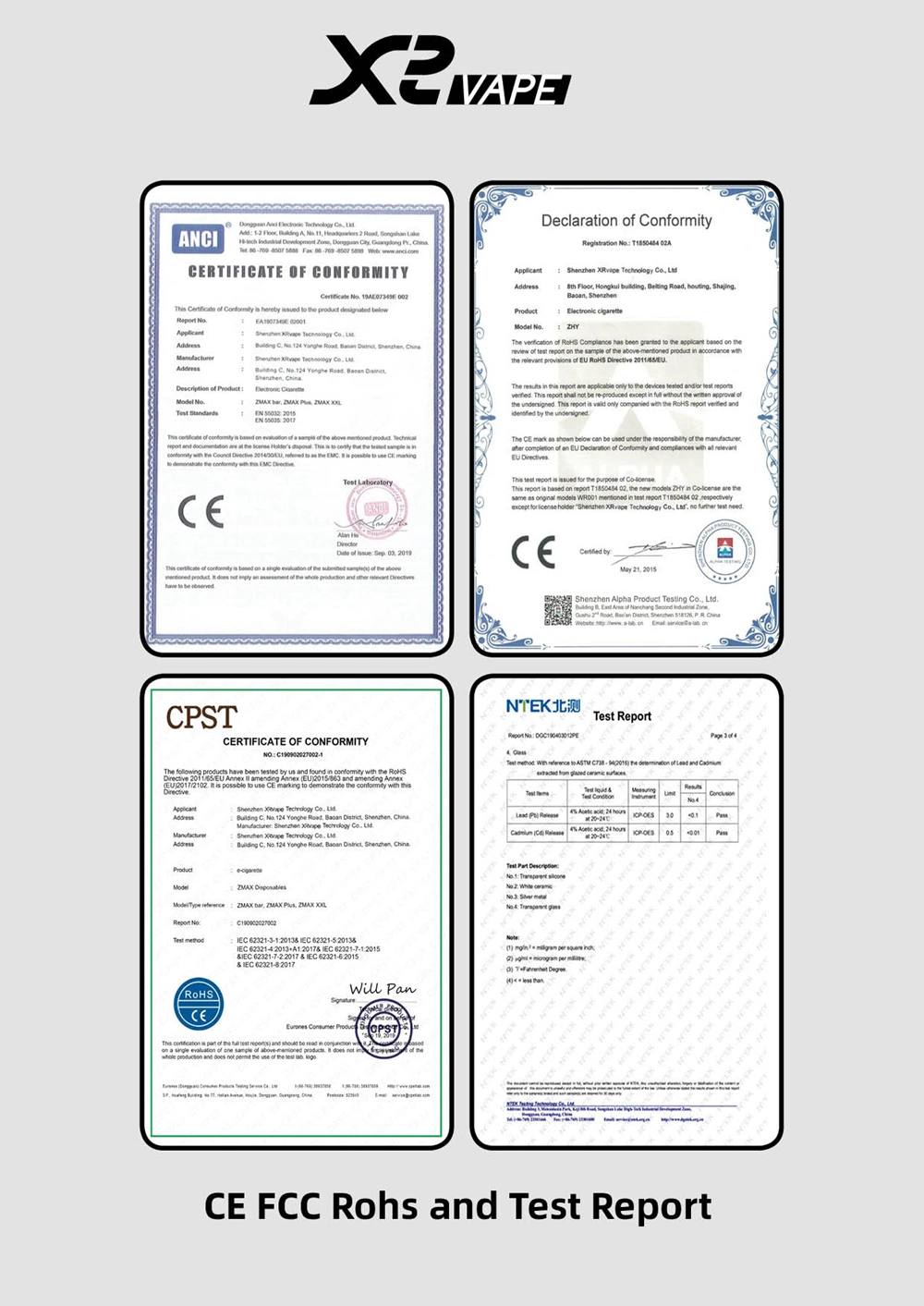 Xrvape Bar 600 Puffs Disposable Vape Pen Prefilled E-Cig