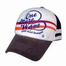 Five panels cap with printing, made of cotton