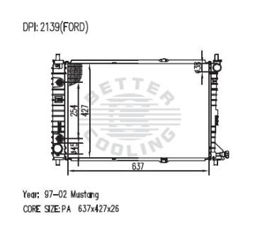 Auto Radiator For Ford 97-02 MUSTANG